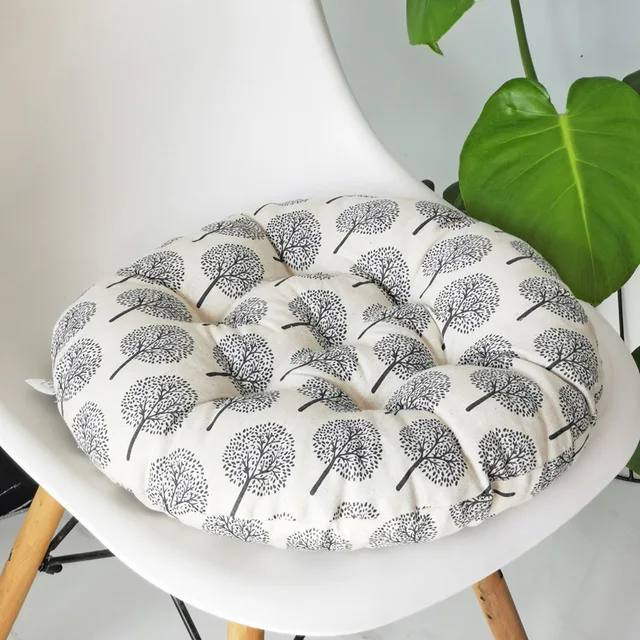Coussin de siège rond en coton et lin, tissu grossier, coussin circulaire pour la maison, décoration de coussin Futon de Style japonais 4