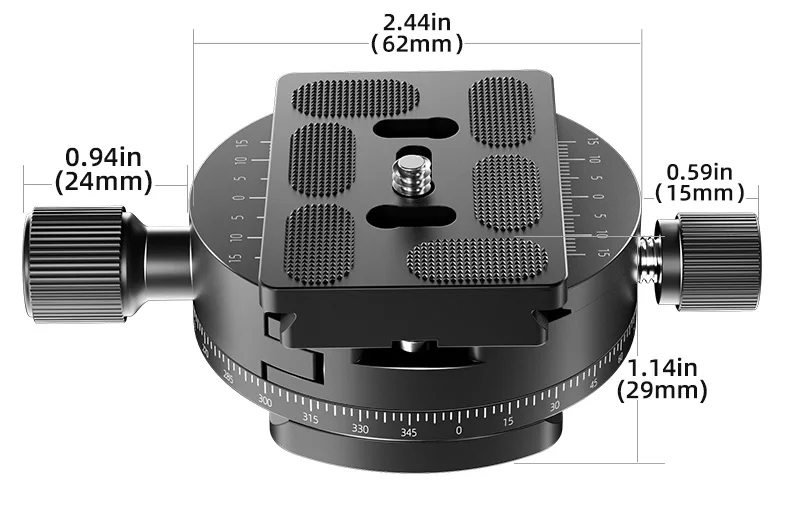 Panoramic Rotating Quick Release Plate Clamp Seat Tripod Gimbal Universal Clip Seat SLR Camera Photography Quick Release Base