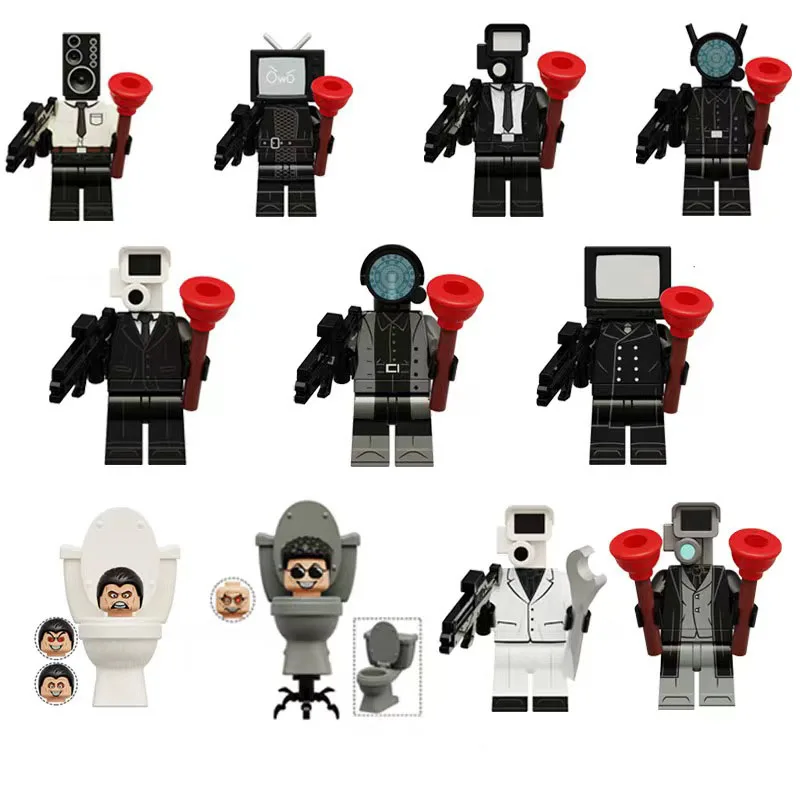 KDL828 Skibidi Toilet Mini Model Brick Suspended Toilet Man MOC Puzzle Assemble Action Figure Building BlocksToys Birthday Gifts 2