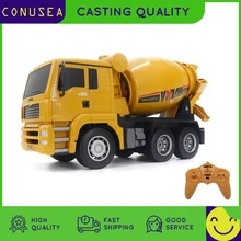 

HUINA 1333 1:18 6CH Die-Cast Alloy Remote Control Mixer Engineering Truck Toys Static Model Caterpillar Wheel Kids RC Truck Gift