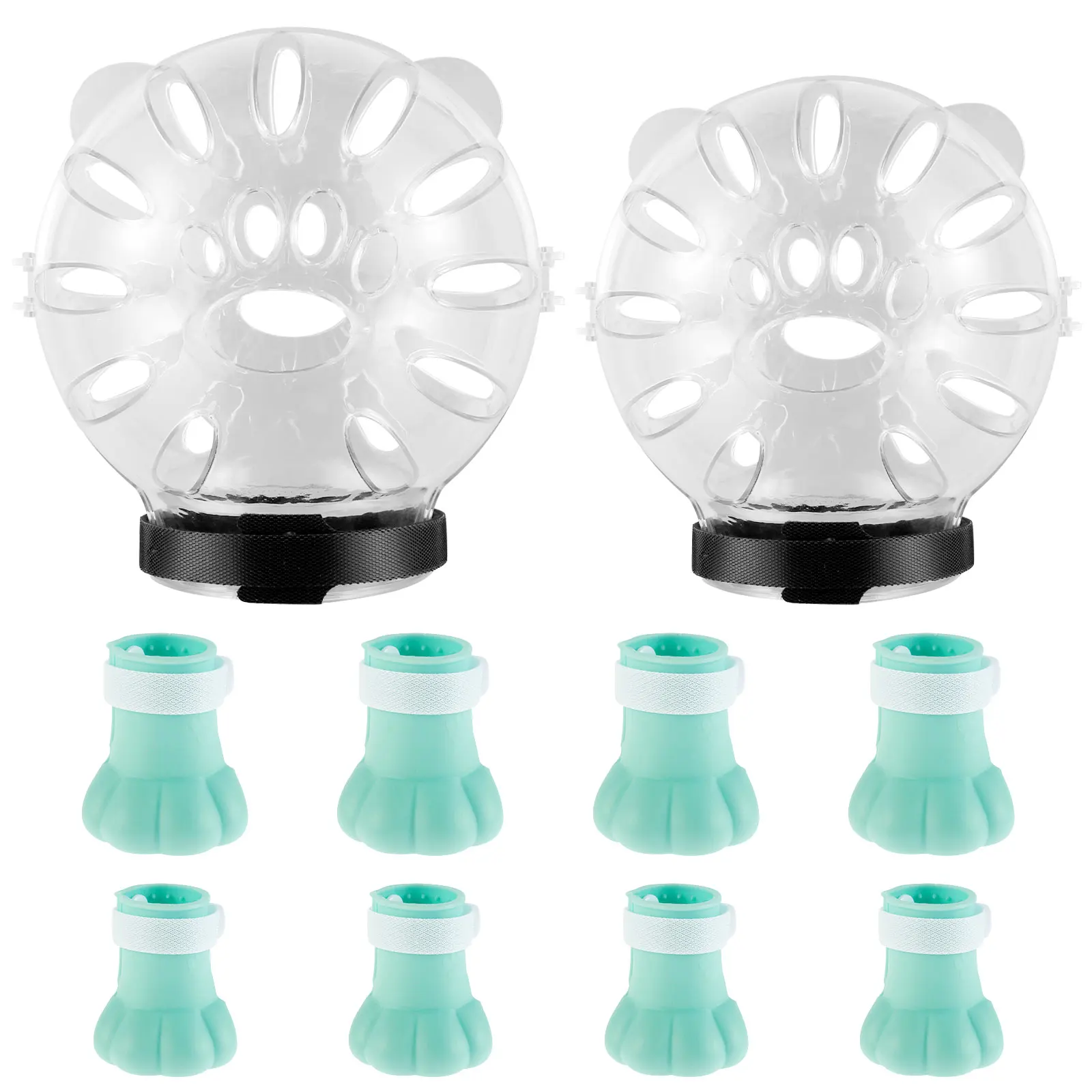 Cat Muzzle Boots Set Anti Bite Breathable Space Hood Clear Cats Helmet with Paw Cover Portable Astronaut Helmet for Grooming