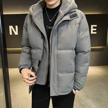 TFETTERS Marca Falso Due Pezzi Parka per Uomo 2025 Autunno Inverno Nuovo Allentato Zip-up Con Cappuccio Giubbotti Uomo Moda Coreana Cappotto Casual 1