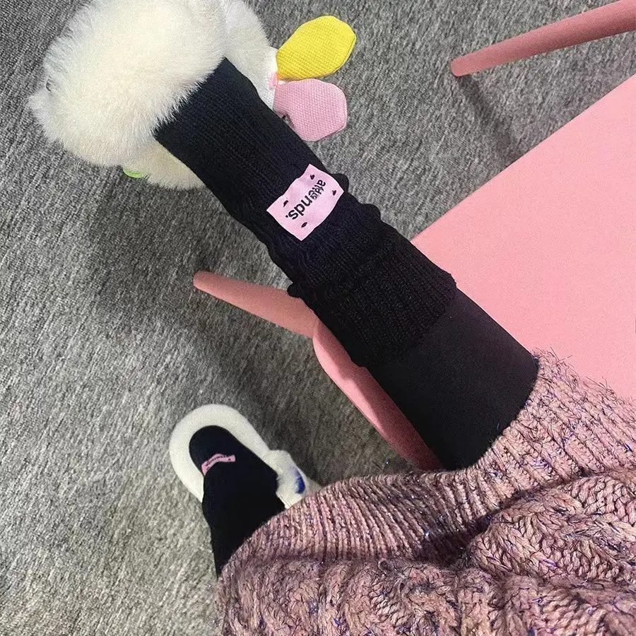 Sports Cotton Knee Socks Korean Needle Thick Thread Knitted Middle Tube Socks For Men Women Couples