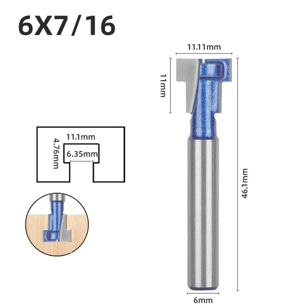 

6mm Shank T-Slot Router Bit Alloy Screw Hole Handle Alloy Screw Hole Milling Cutter Computer Engraving Machine Slotting Tool