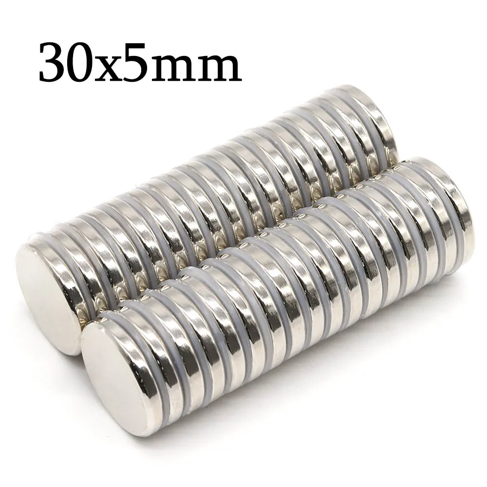 30mmx5mm Superstarker Runder Neodym-Magnet Leistungsstarke Magnete N35 Permanentmagnet NdFeB Kühlschrankmagnet 30x5 – Detail 1