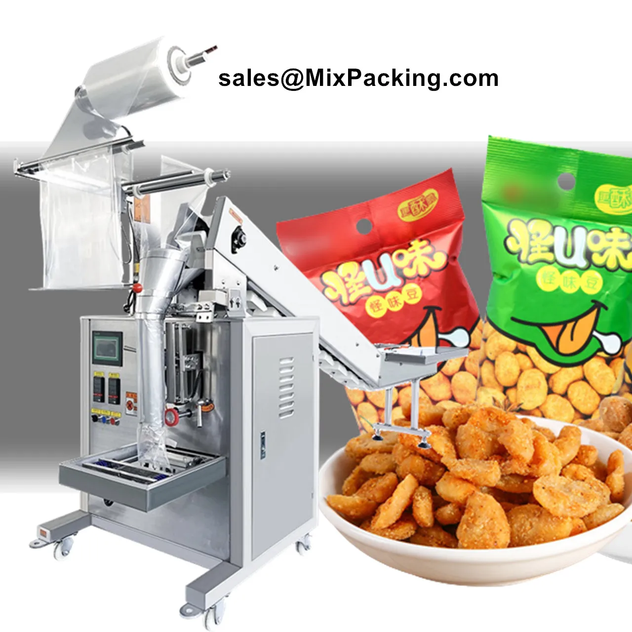 Semi Automatic Vertical Sealing Packing Machine Biscuits Bucket Chain Vertical