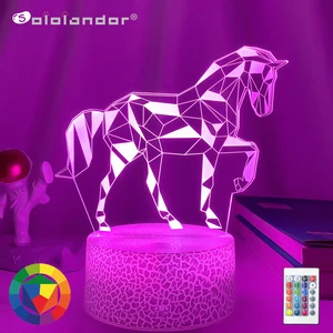 Neueste 3D LED Kid nachtlicht kreative esstisch nacht lampe romantische pferd licht lampe kinder hause dekoration geschenk für kid