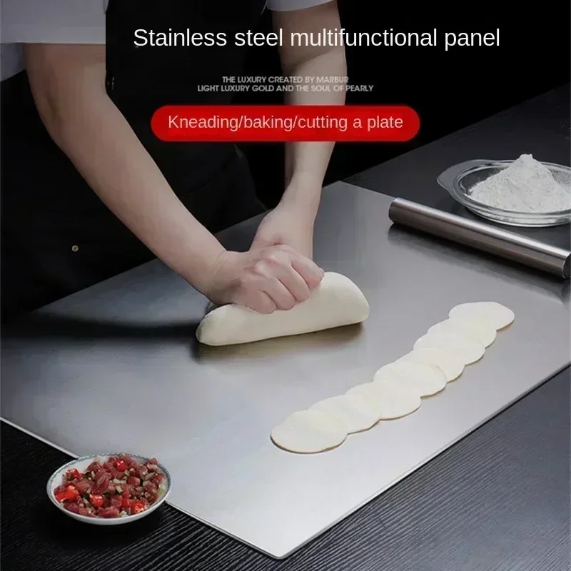 

304 Stainless Steel Panel and Panel Cutting Board, Kitchen Household Rolling Thick Double-sided Kneading Cutting Board