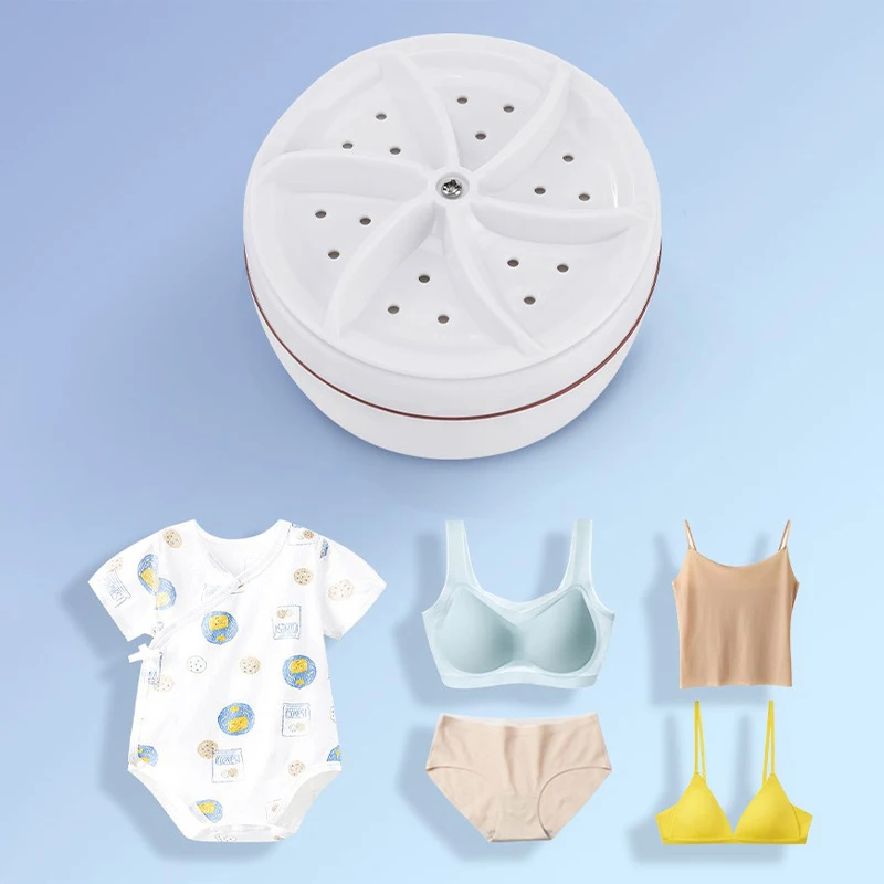 Portable Washing Machine Ultrasonic Turbo Washer Mini Washing Machines with USB Power Supply Suction Cups for Home Travel Trip