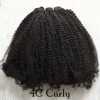 IXTUYLLY Tissage de cheveux humains 4C Afro Kinky Curly, extensions de cheveux vierges brésiliens, mèches à tisser pour femmes noires africaines 2