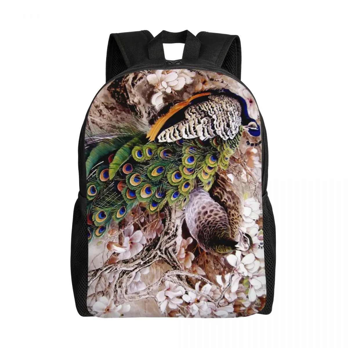 

Peacock Laptop Backpack Women Men Casual Bookbag for College School Students Feather Animal Cute And Beautiful Bags