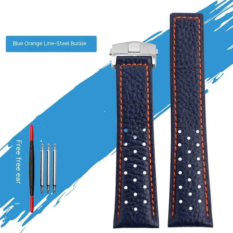 Men's Genuine Leather Watch Strap - Breathable and Soft