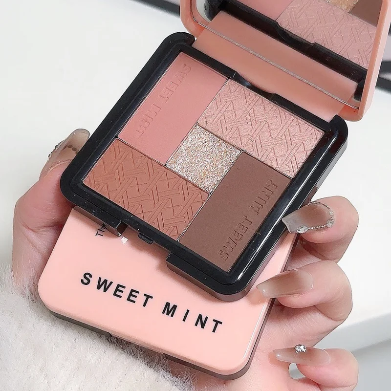 Five Color Eye Shadow Plate Powder Blusher Shadow Matte Highlight Five Color All-purpose Plate Multi Functional Makeup Tray 01 #_voghion.com