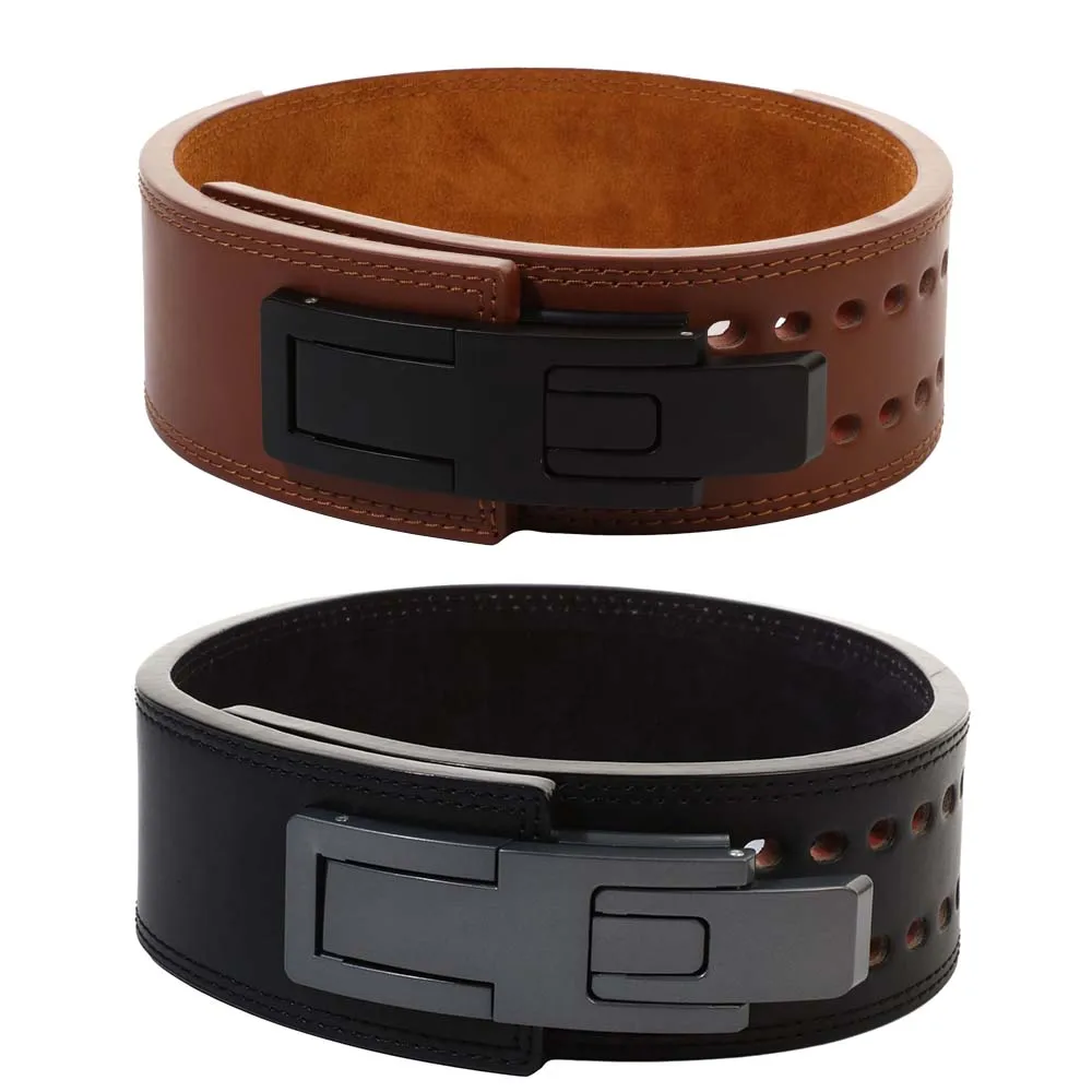 

Cowhide Fitness Belt Gym Bodybuilding Weightlifting Belts Automatic Lever Buckle Waist Belts Workout Waist Support