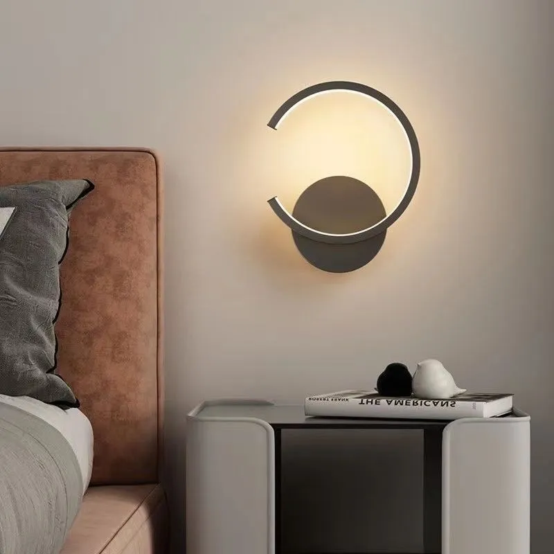 

Modern LED Wall Lamps Minimalist Semicircular Aluminum Sconces For Living Room Bedroom Bedside Dining Rooms Illumination Fixture