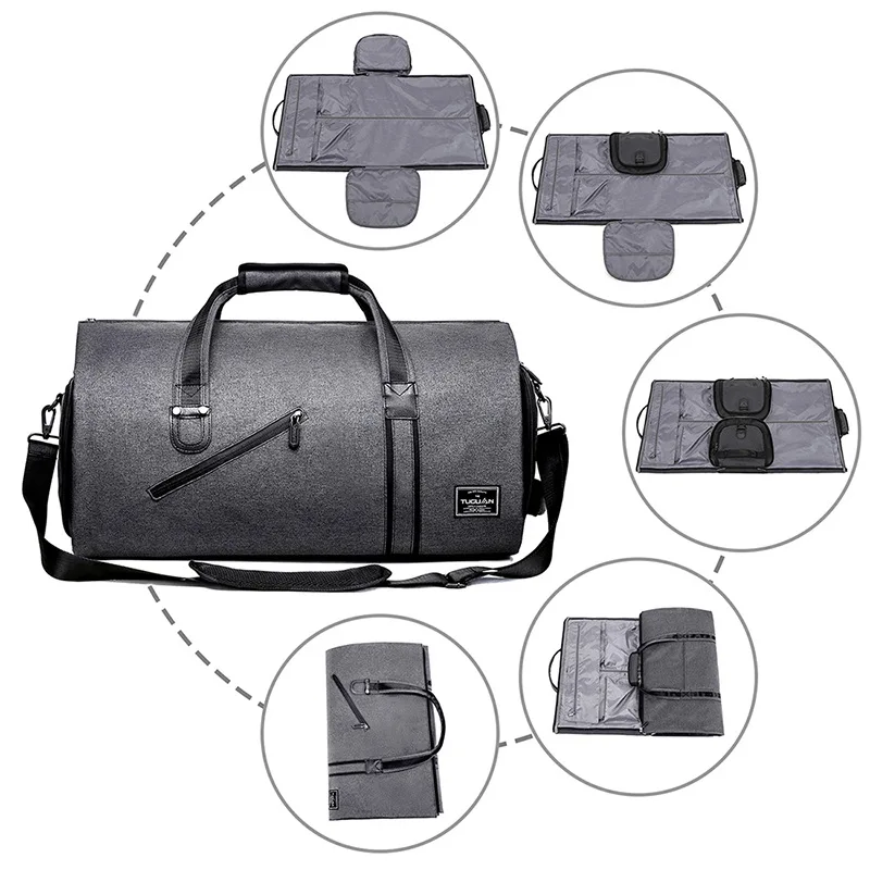 New Garment Duffle Bags for Travel Suit Bags for Men Porta Trajes Para Hombre Viaje Waterproof Carry on Hanging Weekender Bag