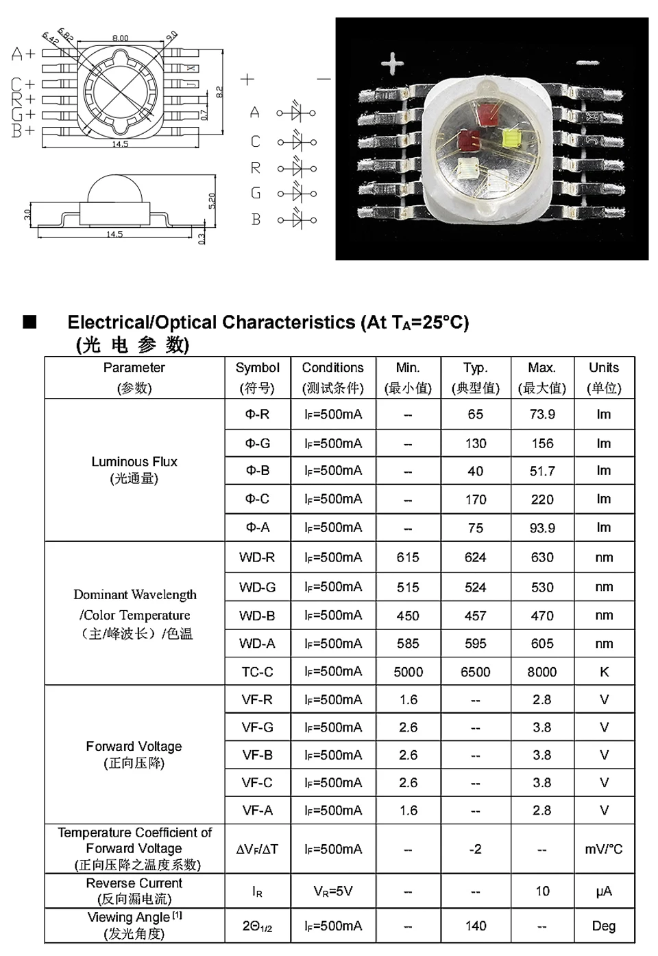 10 Stück/Packung 6W 12W 18W RGBWA UV 6-in-1 LED-Lampenperlen, LED-Chip RGBWA 5-in-1 LED-Lampenperlen, LED-Licht für LED-Bühnenbeleuchtung – Detail 5