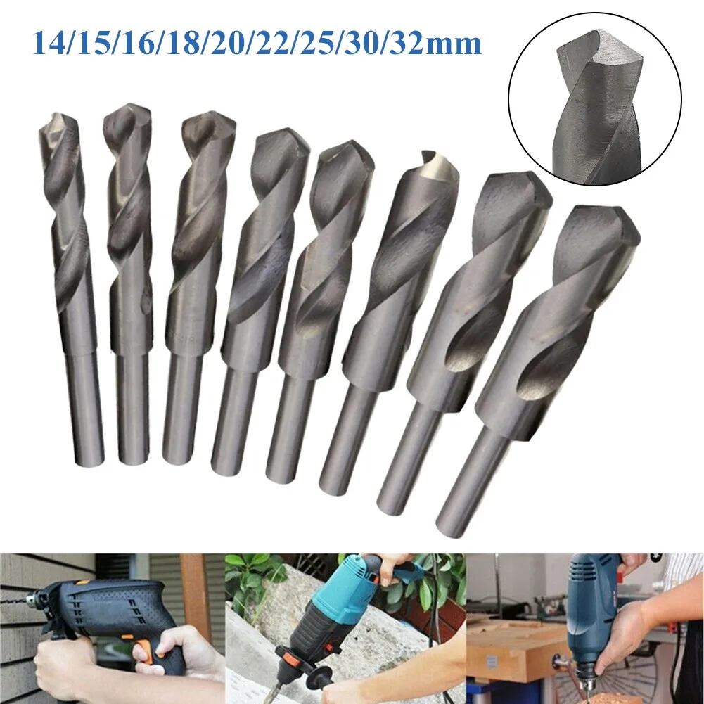 1pc HSS Drill Bits 14-32mm Round Shank 135-150mm For Drilling Iron Steel Plastic Wood Aluminum Machinery Accessories Parts