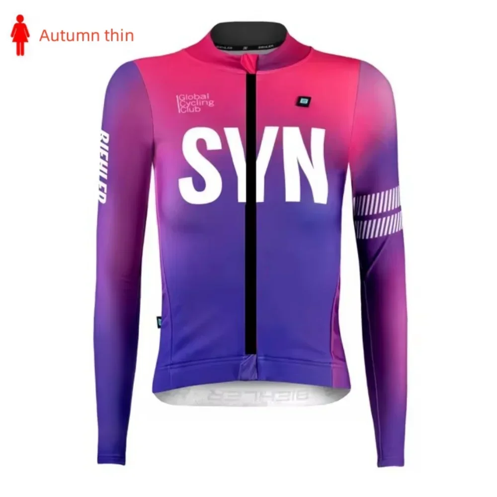 syn Spring Autumn Women Long Sleeve Cycling Jersey Team Race Shirts Bicycle Clothing Ropa Ciclismo protection and quick dryin 3
