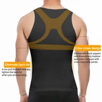 Hommes minceur corps Shaper Shapewear Abs ventre Compression chemise pour cacher la gynécologie Moobs entraînement débardeurs sous-vêtements 4