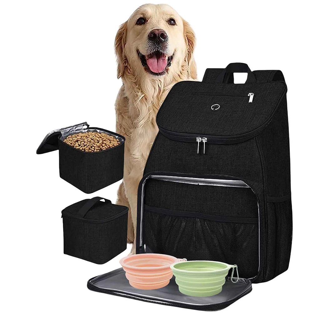 5-Pack Travel Bag Dog Cat Supplies Backpack Water-resistent Diaper Pad Food Storage Travel Backpacks Outdoor Portable Bags Set