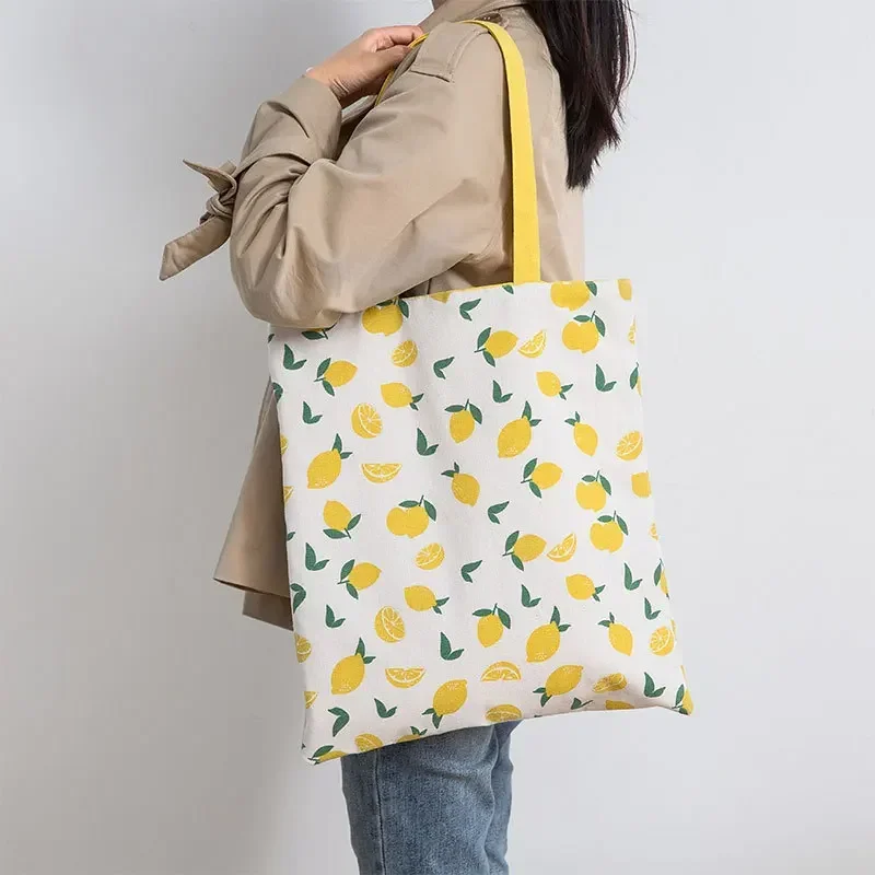 Shopper Handbag Girl Shoulder Shopping Bag Lady Canvas Bag Fabric Double Sided Tote Bag Women's Canvas Bag Tote Bag Storage Bag 4