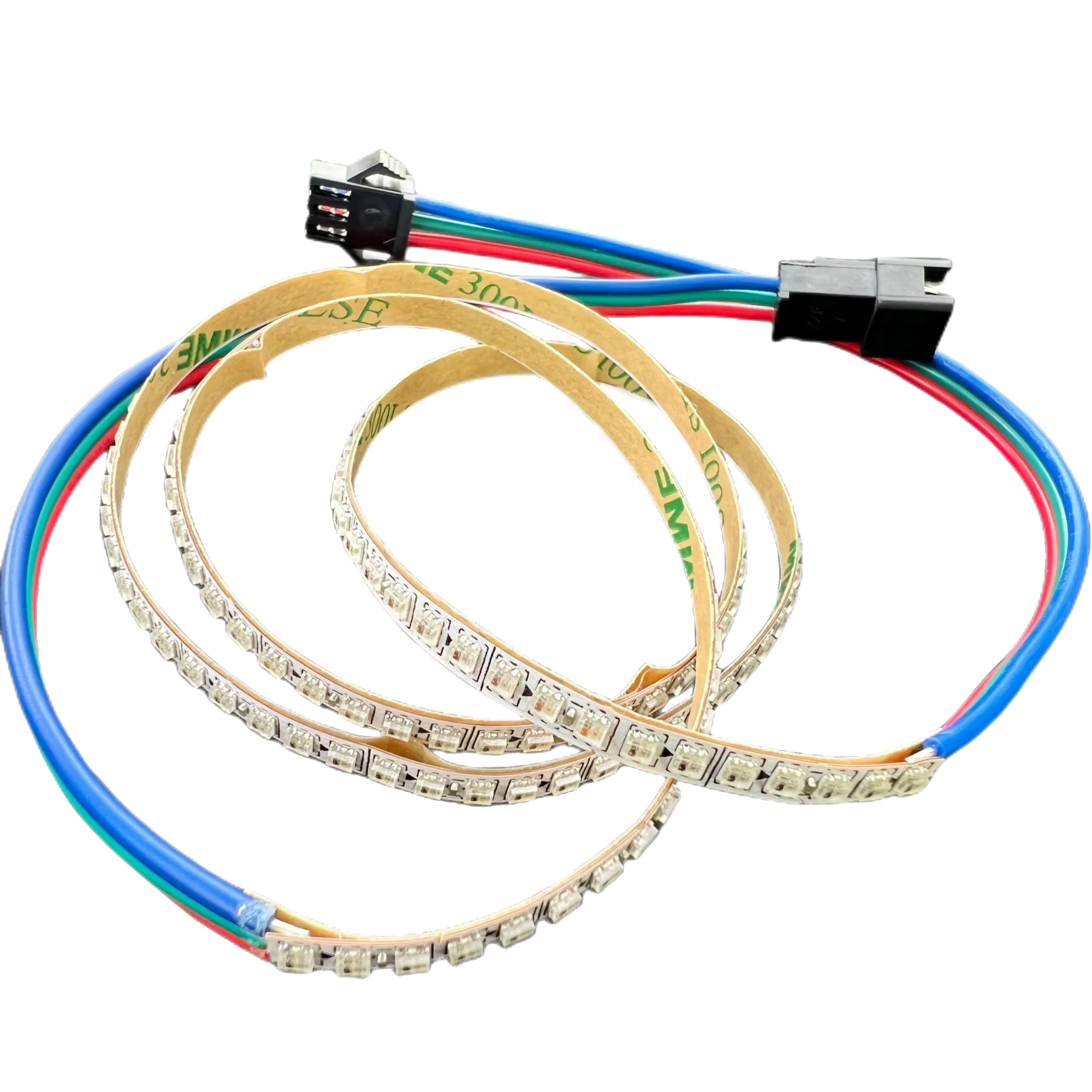 주소 지정 가능한 픽셀 스트립, 150LED, 50cm, WS2812C-2020, 유연한 DC5V, RGB 풀 컬러, IP20, 화이트 PCB, 4mm 너비 PCB, 0.5m 길이