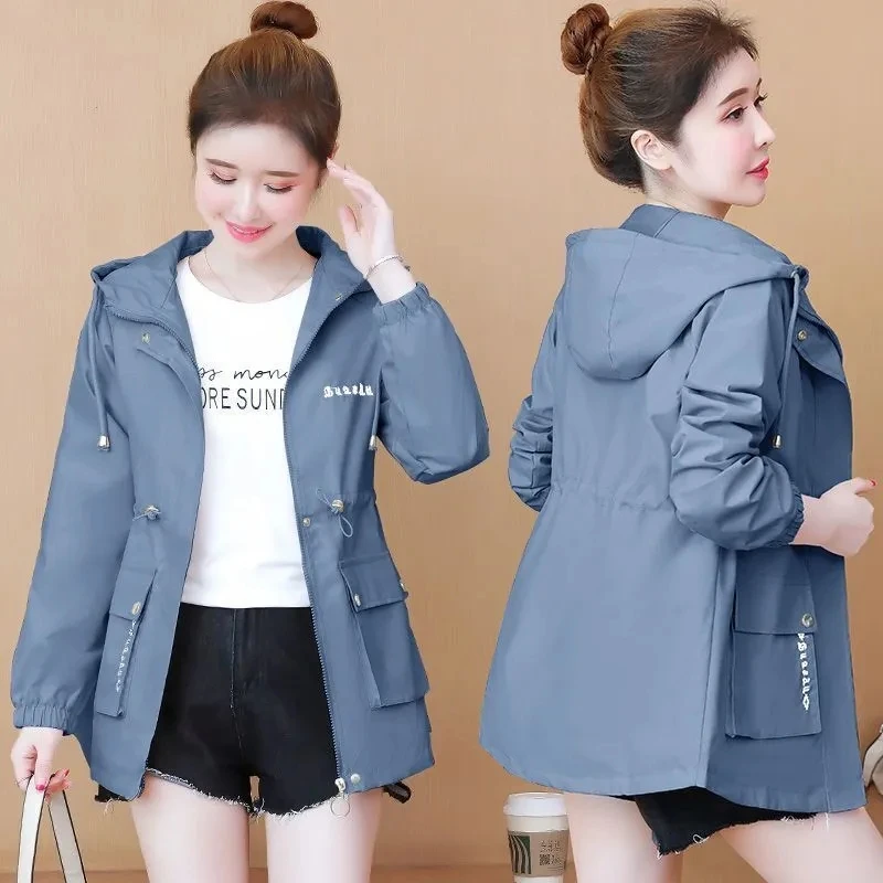 

Parkas 2024 New Spring Autumn Winter Clothes Women Hooded Jacket Lace-up Solid Fleecing Coat Female Korean Fashion Loose Outwear
