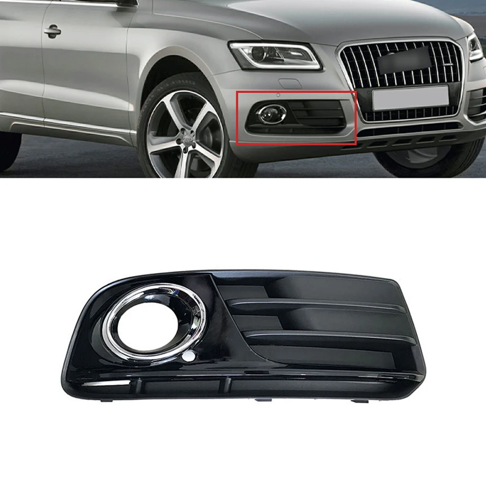

1pcs Car Front Fog Lights Cover Trim Black ABS For Audi Q5 2013-2015, Audi A4 2014 Auto Replacement Parts