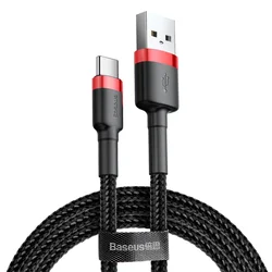 Baseus Fast Charging USB Type C Cable - Quick Charge 3.0 Enhanced USB - C Charger Wire for 2m (Black)