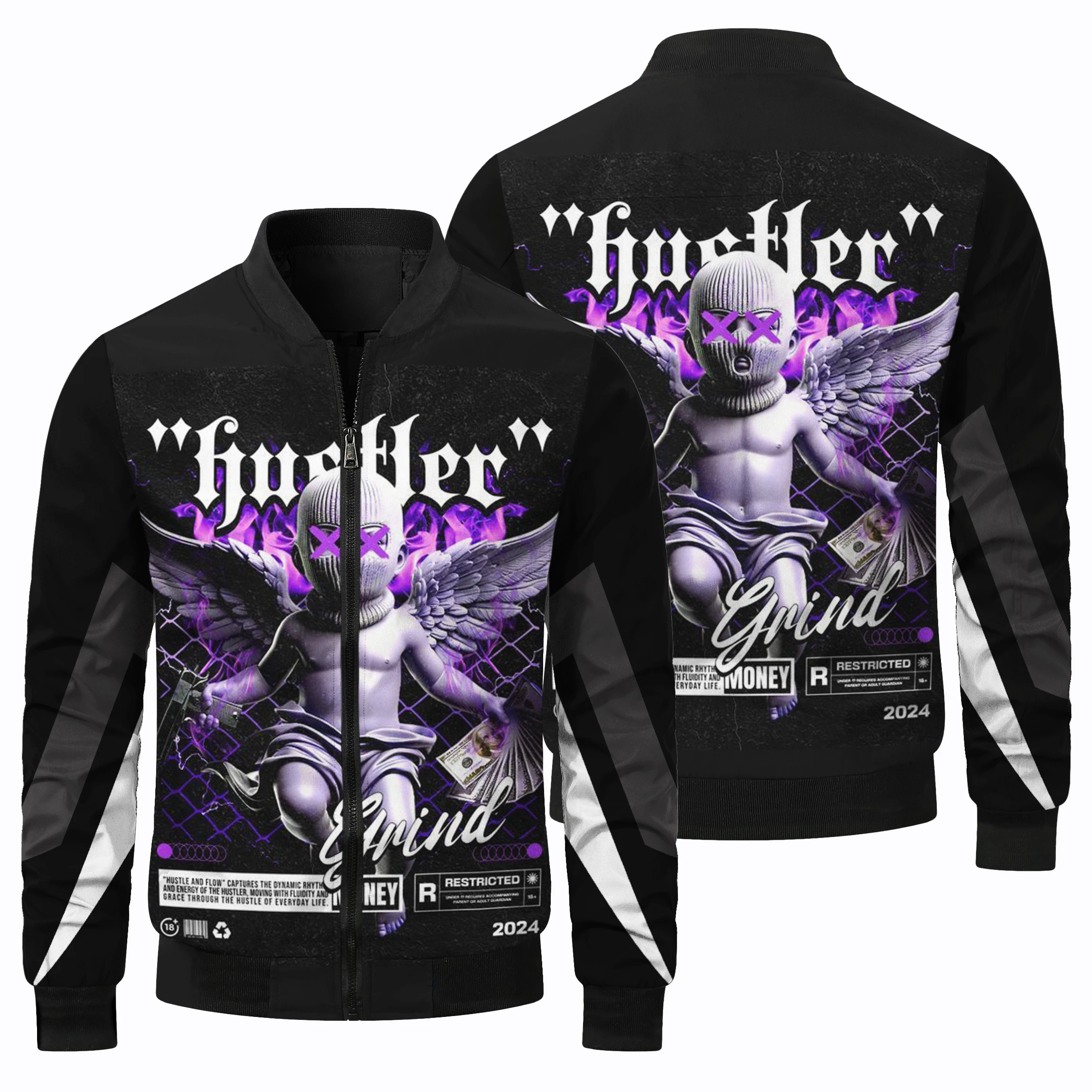 Nueva chaqueta de vuelo informal de moda para hombre, chaqueta de béisbol para deportes al aire libre, para acampar fuera de la carretera, chaqueta con estampado 3D de alta calidad