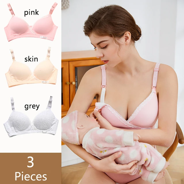 Ropa interior lactancia cables para mujeres embarazadas, Sujetador de algodón para amamantar, ropa para 3 piezas - AliExpress