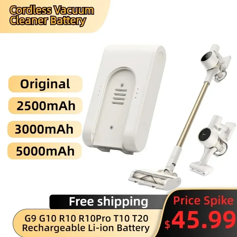 

Сменная батарея для беспроводного пылесоса Xiaomi Dreame G9 G10 R10, аксессуары для пылесоса с длинным временем работы, литий-ионная батарея