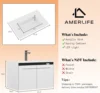31" LED Floating Bathroom Vanity with Sink, High Gloss Single Sink Wall Mounted Bathroom Storage Vanity Cabinet, Modern Bathroom 2