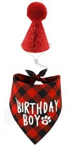 애완동물 파티 장식 세트, 개 생일 삼각형 스카프 모자, 나비 넥타이, 개 생일 장식 용품, 개 용품, 고양이 6