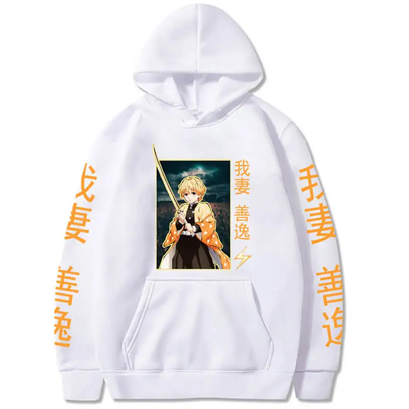 Agatsuma Zenitsu Print Hooded Sweatshirt Streetwear Long Sleeve Pullover Top Anime Demon Slayer Hoodie 8 S03adb6bd2e7e49dc866bca1af4b917bde