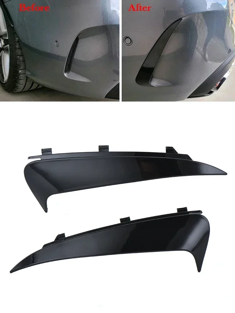 Carbon Fiber Rear Canard Flaps AMG for Mercedes Benz C Class W205 C205 S205 A205 Coupe Sedan Wagon Cabriolet Gloss Black Parts car accessories