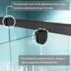 44-48" W x 71" H Piovt Swing Glass Shower Door,Pivot Semi-Frameless Glass Shower Door Matte Black Finish Shower Doors 4