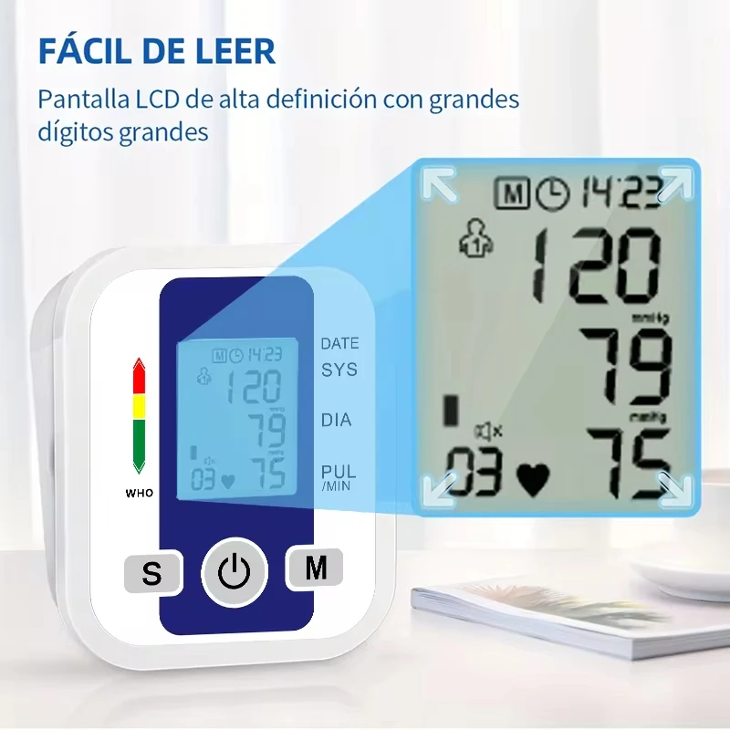 Blood pressure meter Spanish voice digital arm medical pressure tonometer tensiometer baumanometer pulse sphygmomanometer