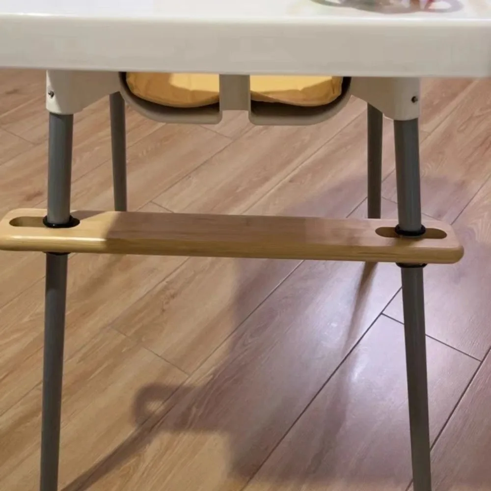 Adjustable High Chair Footrest 50cm Length Stable Design Baby Highchairs Pedal Wooden Material Non-slip Highchair Accessory
