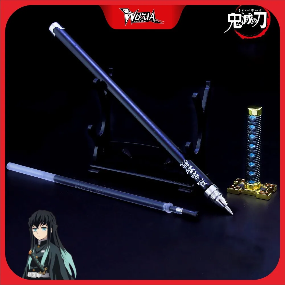 Demon Slayer Sword The Mist Hashira Tokitou Muichirou Pen Swords Nichirin Blade Anime Knife Katana Keychain Toys Christmas Gift