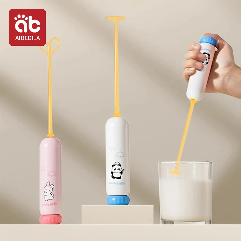 AIBEDILA Milk Frother Handheld Foam Maker For Lattes Whisk Coffee Cappuccino Frappe Matcha Hot Chocolate Egg Beater Drink Mixer