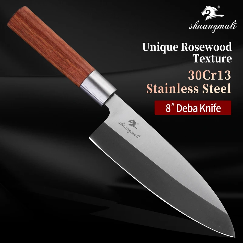 8 Inch Japanese Deba Knive High Carbon 3cr13 Steel Chef Kitchen Knife