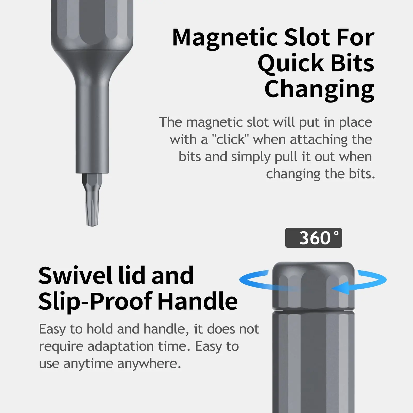 39 in 1 Präzisions-Schraubendreher-Set in Stiftform, manuelles Reparaturwerkzeug mit 38 magnetischen, robusten S2-Bits aus legiertem Stahl für iPhone, PC, Uhr, DIY – Detail 8