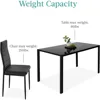 7-Piece Glass Dining Set, Modern Kitchen Table Furniture for Dining Room, Dinette, Compact Space-Saving w/Glass Tabletop 6