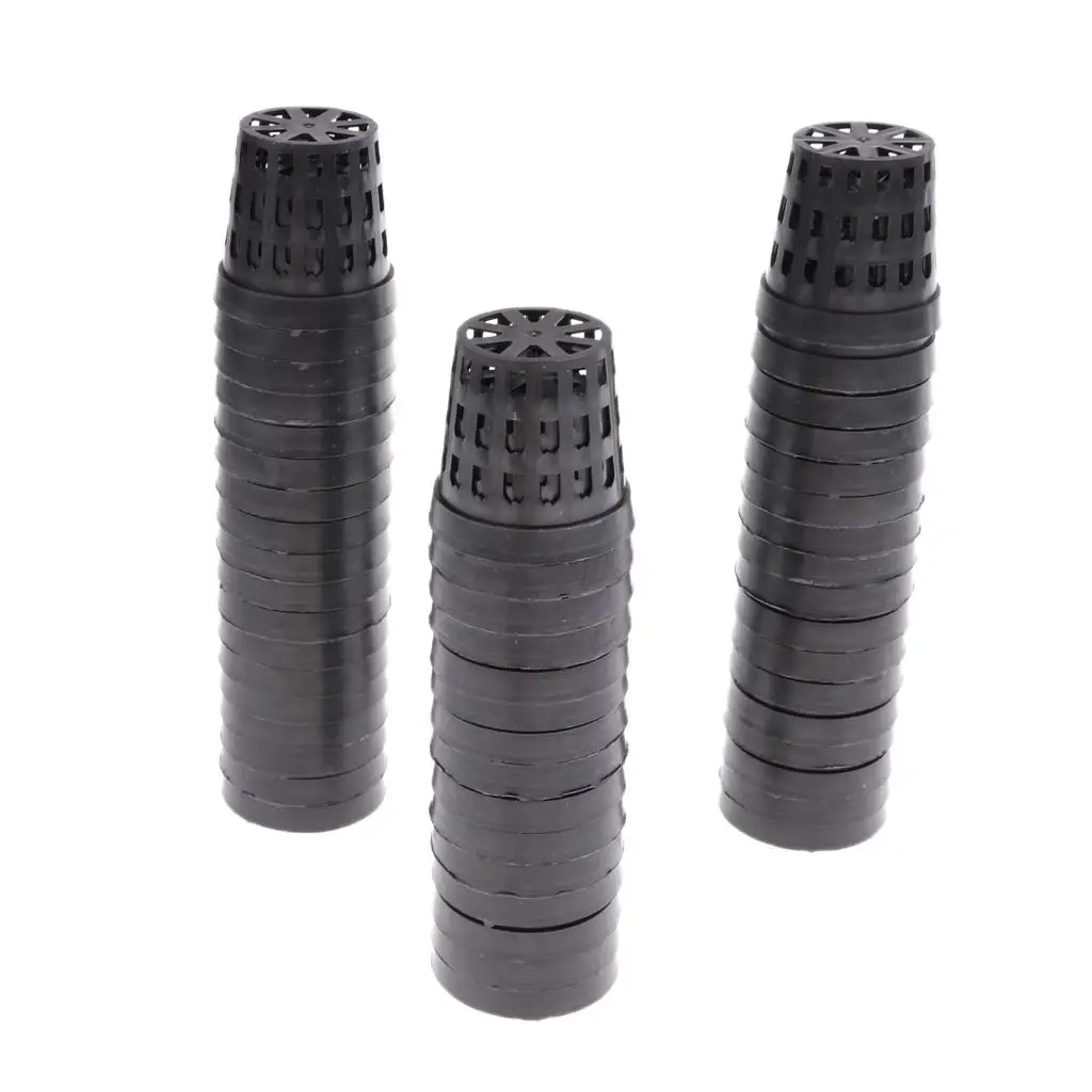 50pcs Round Plant Planting Basket Aquatic Net Slit Pot Hydroponics Planting