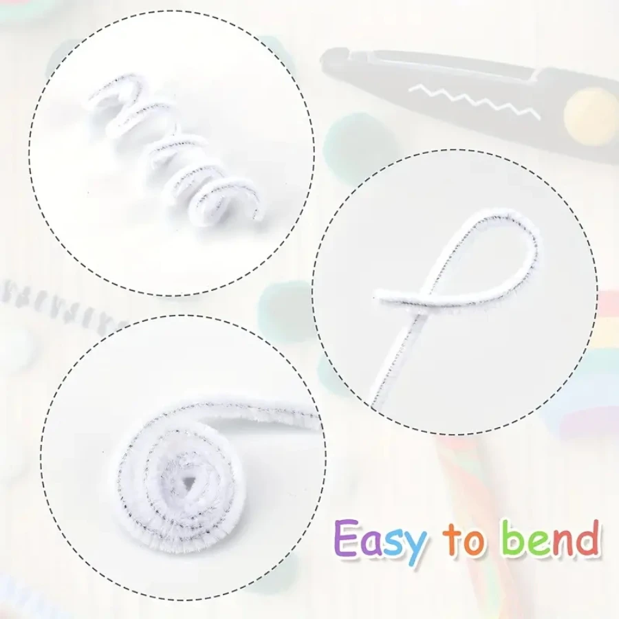 Chenille Pipe Cleaners Craft Supplies Chenille Craft Supplies 300 Pieces 21 Light Colors Pipe Cleaners Craft Supplies Chenille Stem Pipe Cleaners Bulk for Kids Creative DIY Project