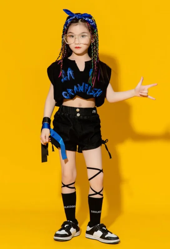 

Kids Sets T-shirt Shorts Girls Sportswear Cheerlead Clothing Children Streetwear Fashion