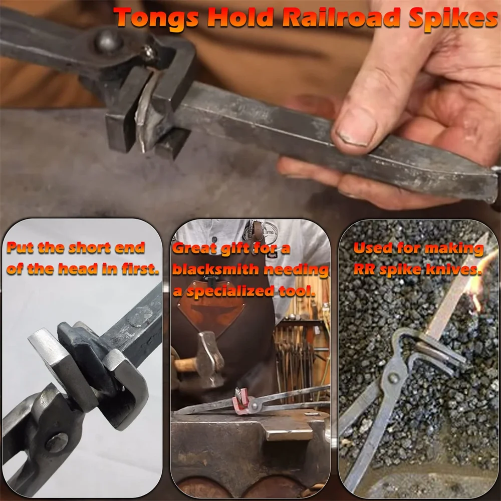 Railroad Spike Tongs for Forging