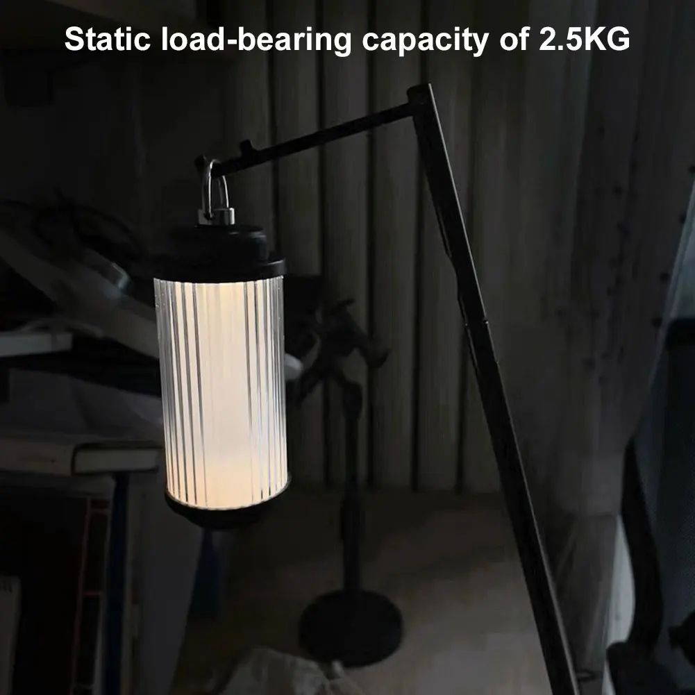 Folding Camping Folding Lamp Pole 1/4 Tripod Screw Lamp Post Hanging Light Holder Stick for Camping Fishing Picnic BBQ Outdoor